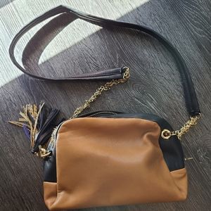 Cynthia Rowley Brown/Black Chain Bag